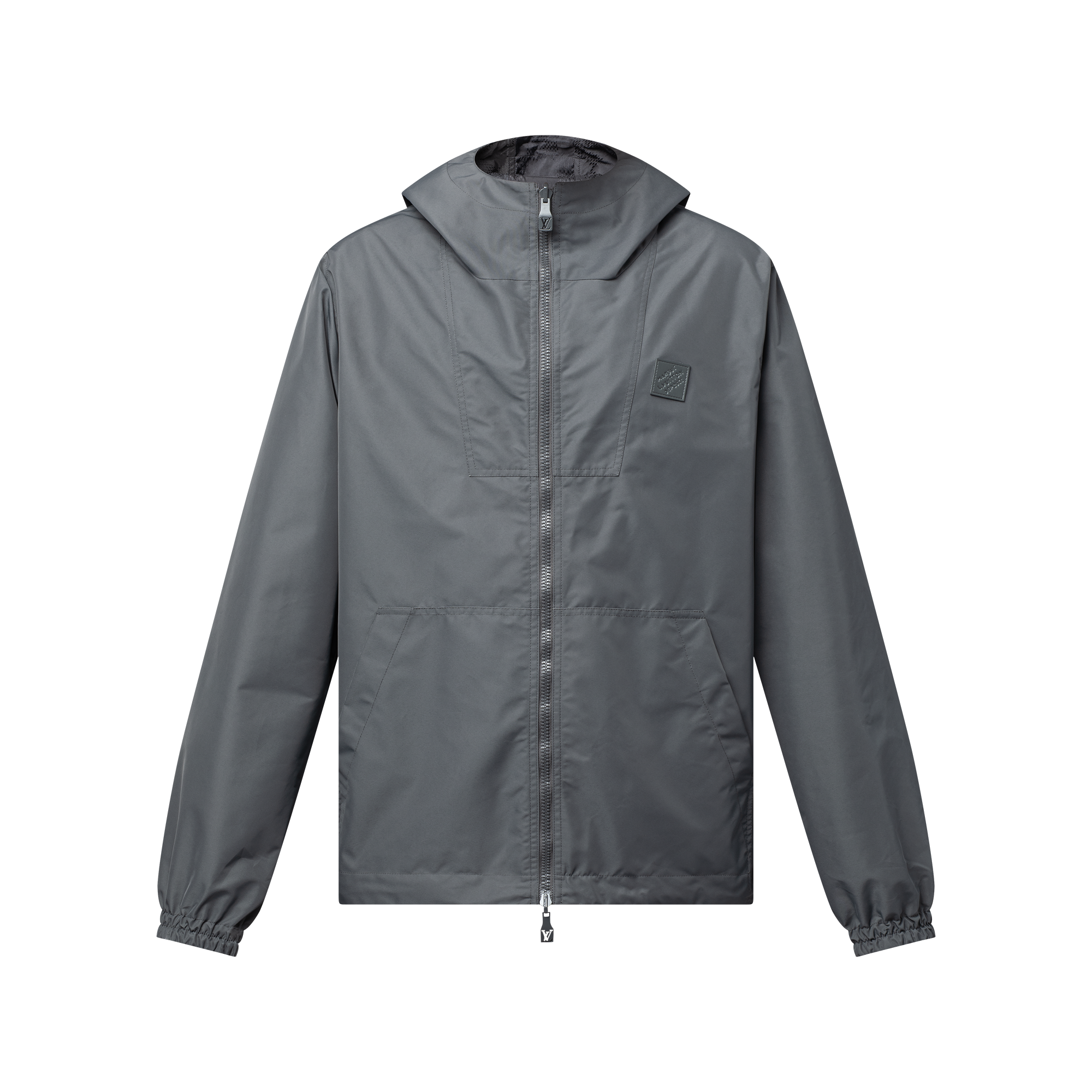 Jaqueta Windbreaker Reversível de Nylon com Jacquard Damier
